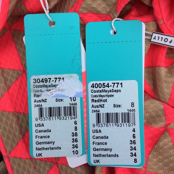 Seafolly Costa Maya Red Hot Swim Set! NEW! - Picture 4 of 8